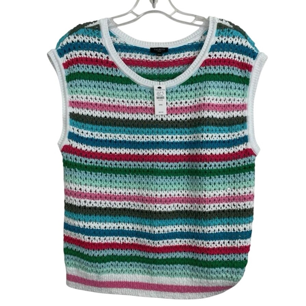 Talbots Women's Crochet Sweater Vest‎ Small